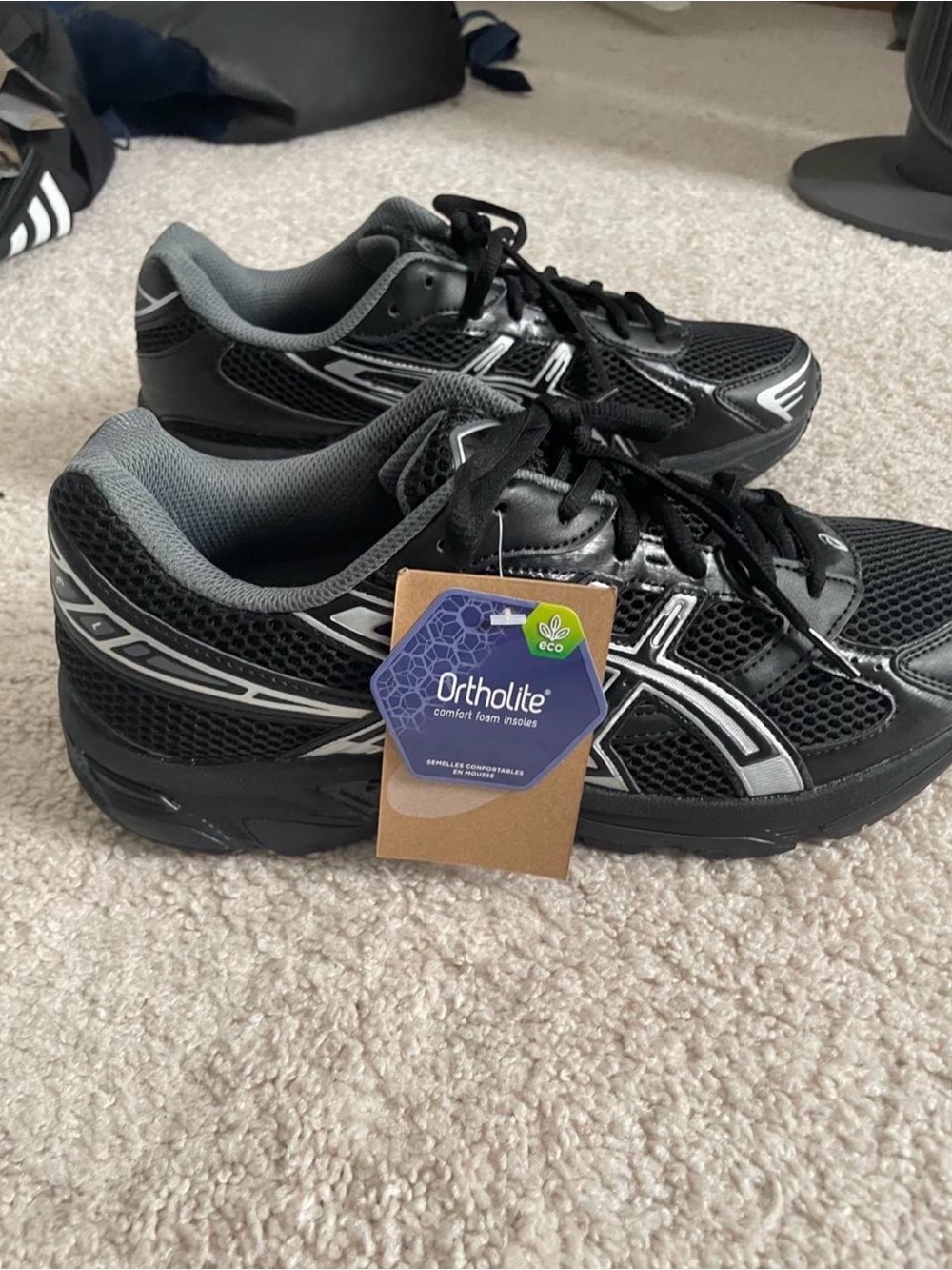 Asics Black and Gray Men's Athletic Running Shoes